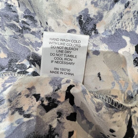 Rose + Olive Top Sz 2X Blue Floral Cottagecore Pleated Front Ruffle Feminine - Picture 7 of 11